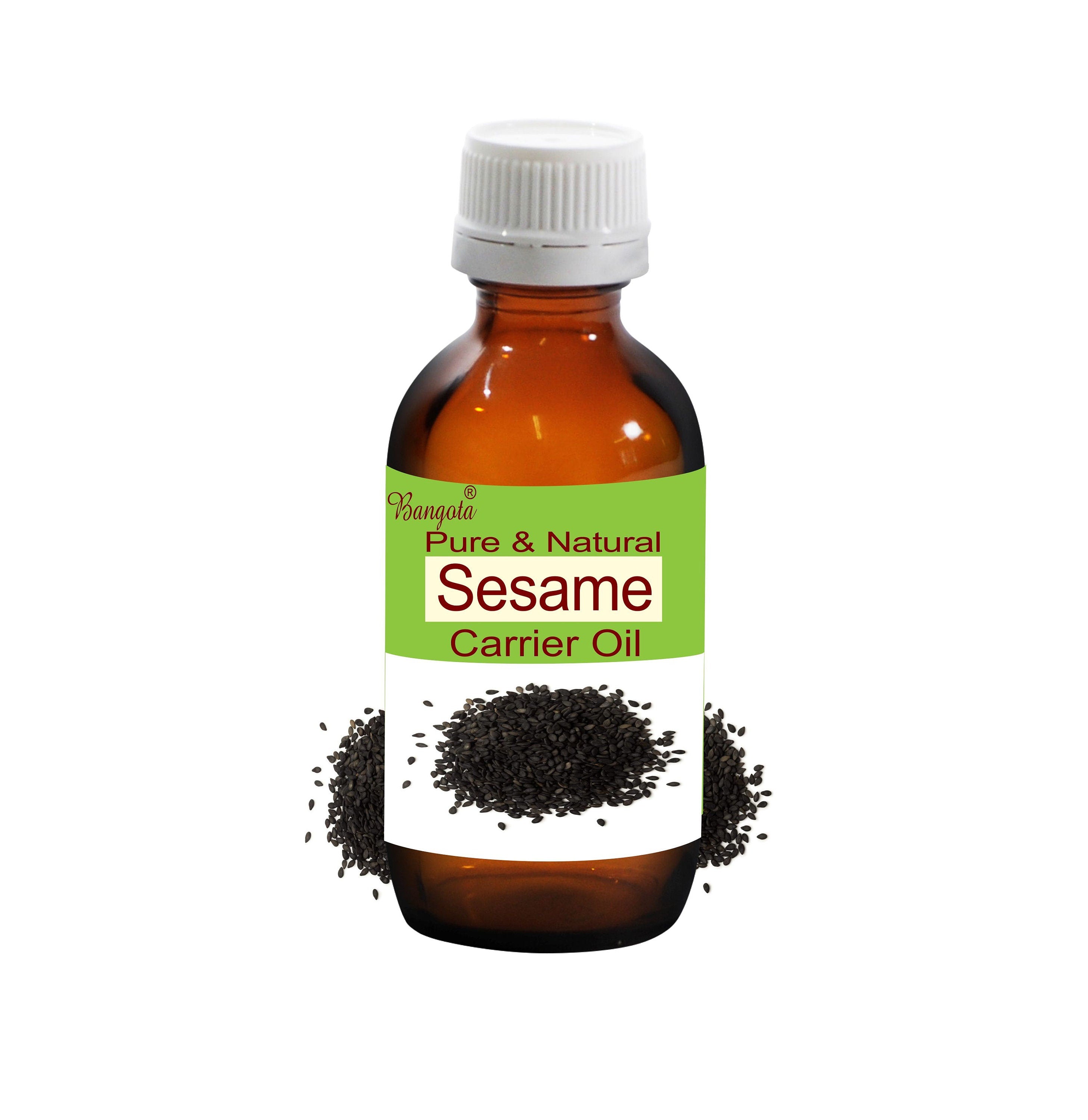 Sesame Carrier Oil, Cold Pressed Pure Sesamum Indicum Skin & Hair Care by Bangota