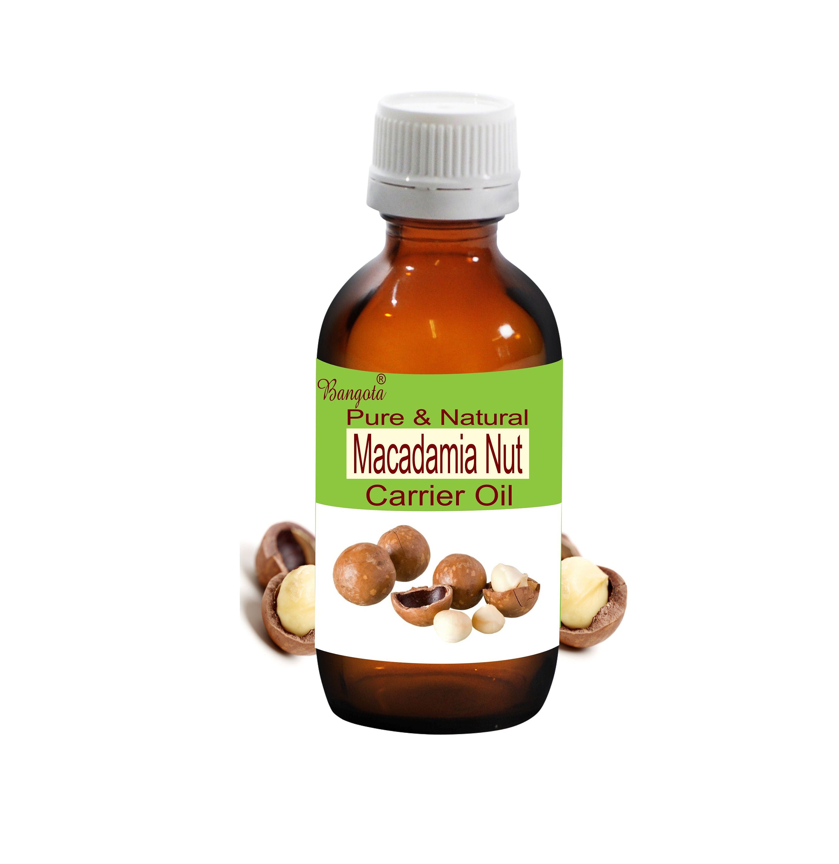 Macadamia Nut Carrier Oil: Pure, Natural, Cold Pressed for Skin Hair Massage by Bangota