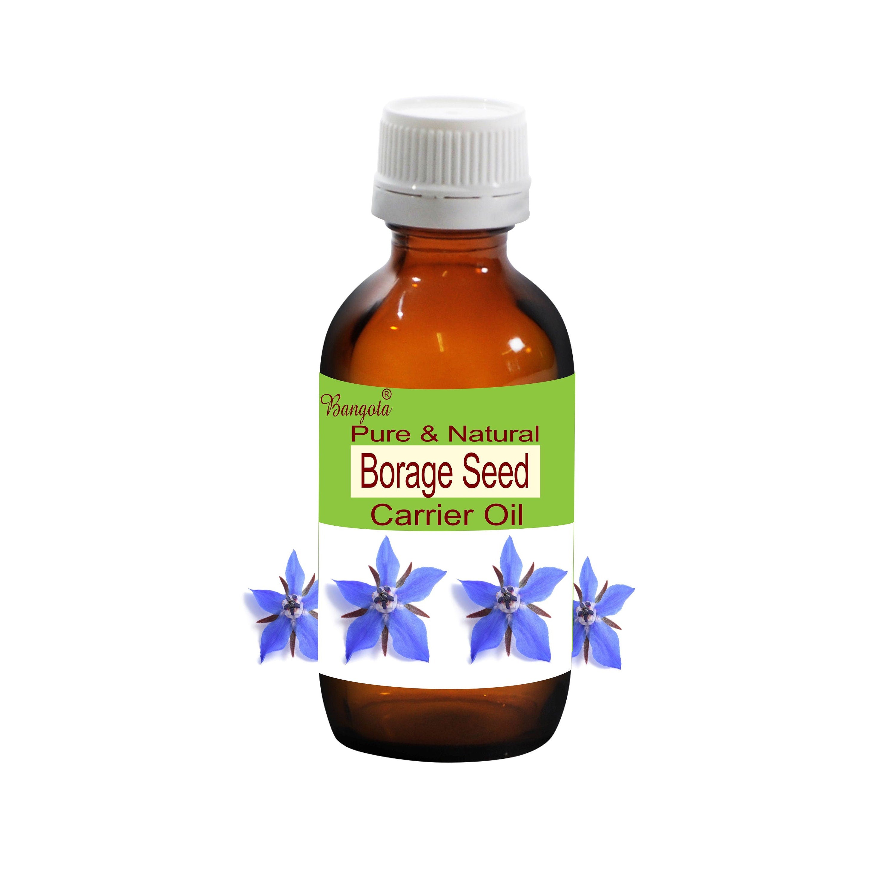 Borage Seed Oil, Pure Cold Pressed Oil for Skincare Massage DIY Beauty by Bangota