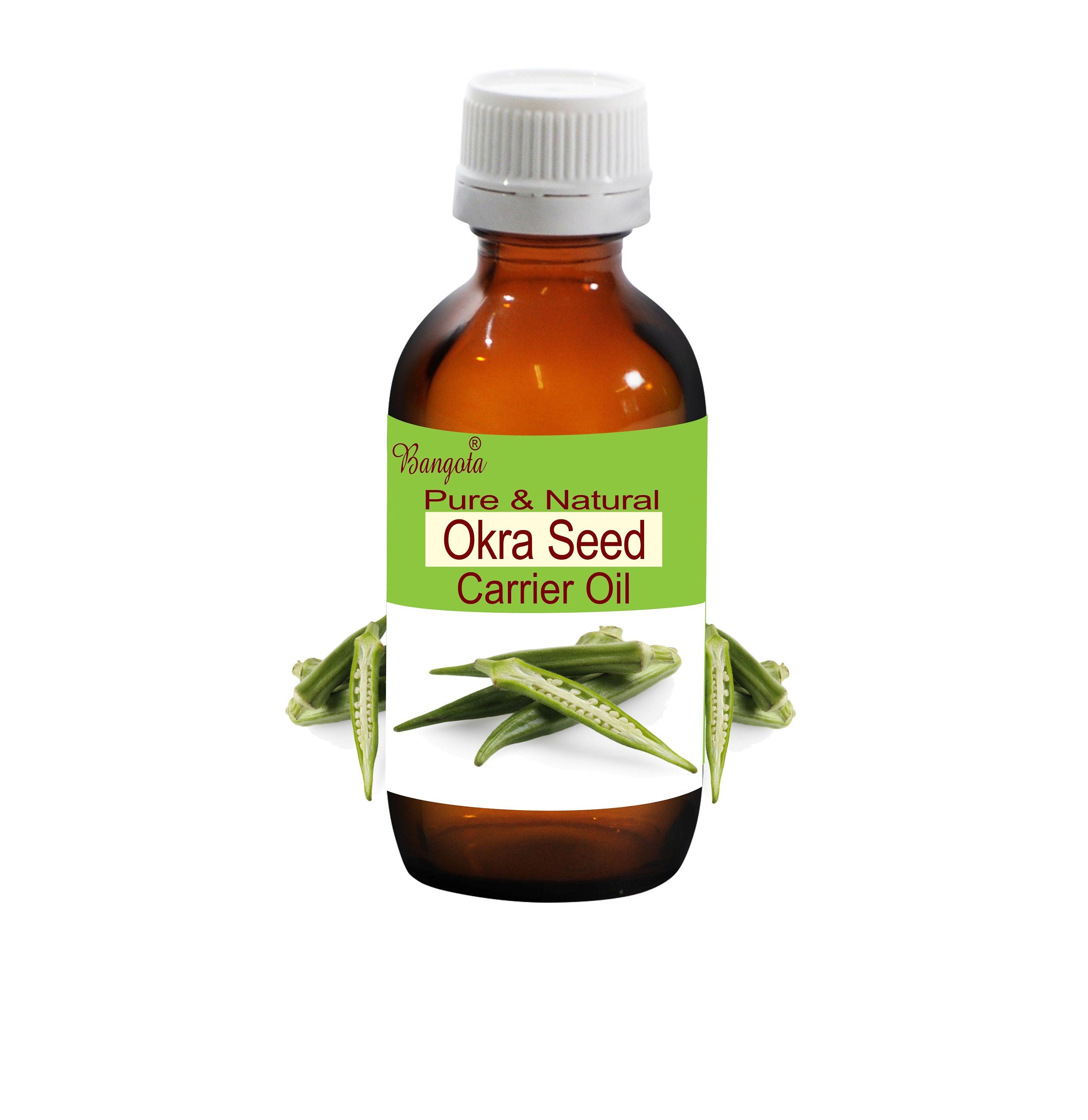 Okra Seed Carrier Oil Pure Natural Cold Pressed Skin Hair Care by Bangota