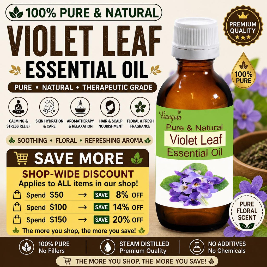 Violet Leaf Essential Oil Natural Floral Calming Aromatherapy Skin Care Hydrating Hair Care Pure
