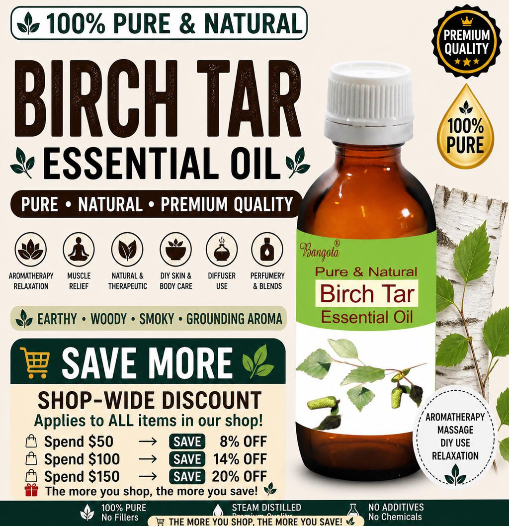 Birch Tar Essential Oil Pure Natural Betula Alba Earthy Aromatherapy Massage DIY Diffuser Use