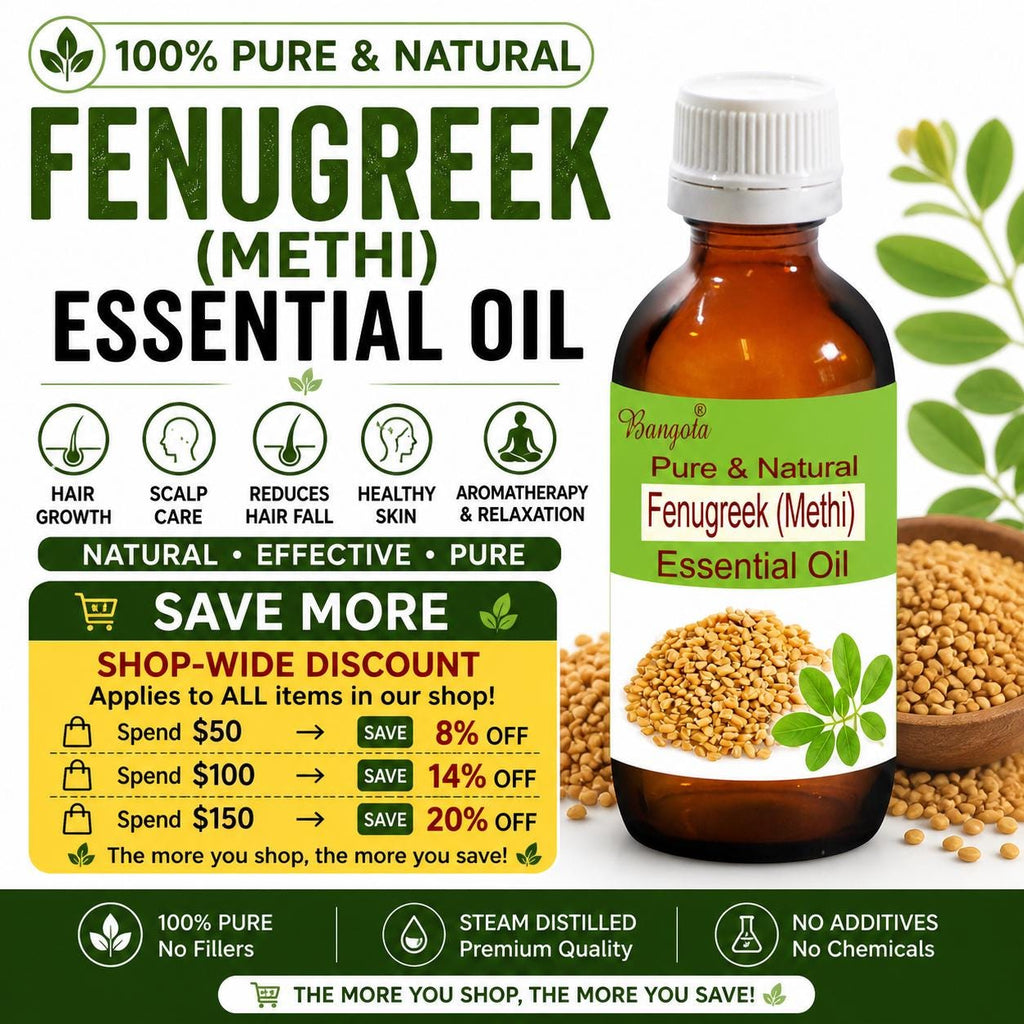 Fenugreek Essential Oil for Hair Growth Natural Methi Oil Scalp Care Aromatherapy