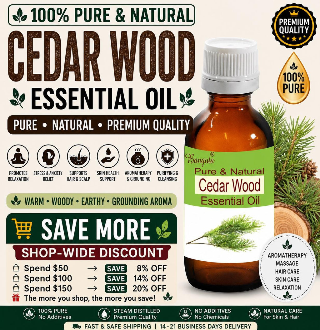 Cedar Wood Essential Oil Pure Natural Cedrus Deodara Aromatherapy Massage Hair Care Relaxation