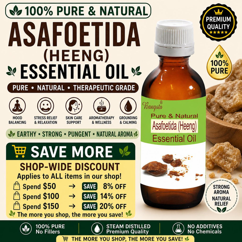 Asafoetida Heeng Essential Oil Pure Natural Aromatherapy Skin Care Massage Use Bangota