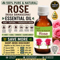 Rose Essential Oil Pure Natural Rosa Damascena Floral Aromatherapy Skincare Massage Perfume