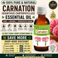 Carnation Essential Oil Pure Natural Dianthus Caryophyllus Aromatherapy Skincare Perfume Floral Diffuser Massage