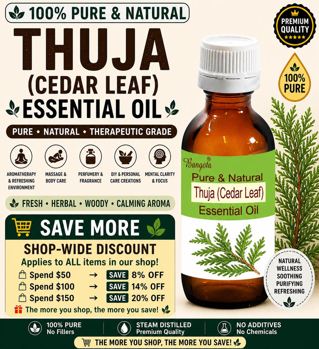 Thuja Essential Oil Cedar Leaf Pure Natural Aromatherapy Massage Perfume Diffuser Herbal Oil