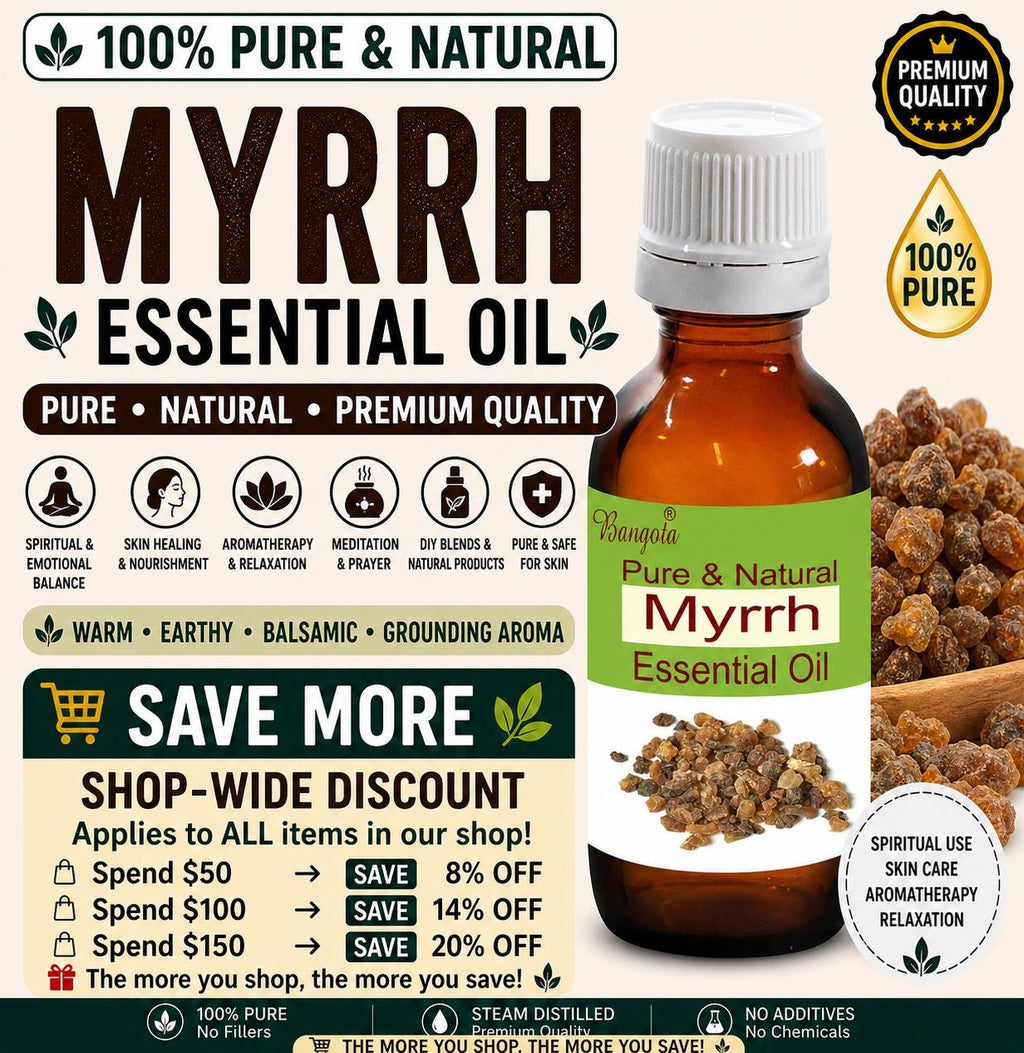 Myrrh Essential Oil Pure Natural Commiphora Myrrha Spiritual Aromatherapy Skincare Massage Diffuser Use