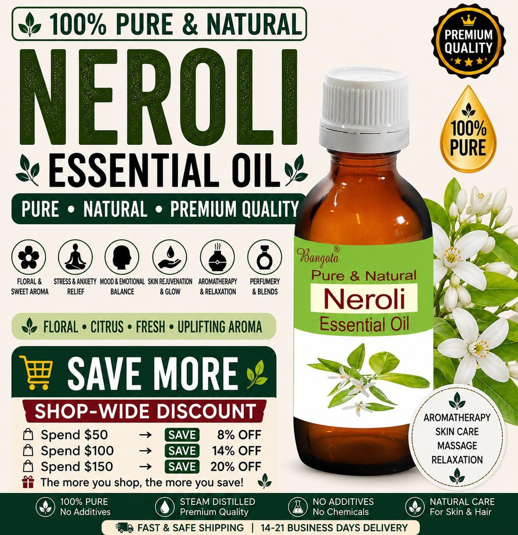 Neroli Essential Oil Pure Natural Orange Blossom Floral Aromatherapy Skincare Diffuser
