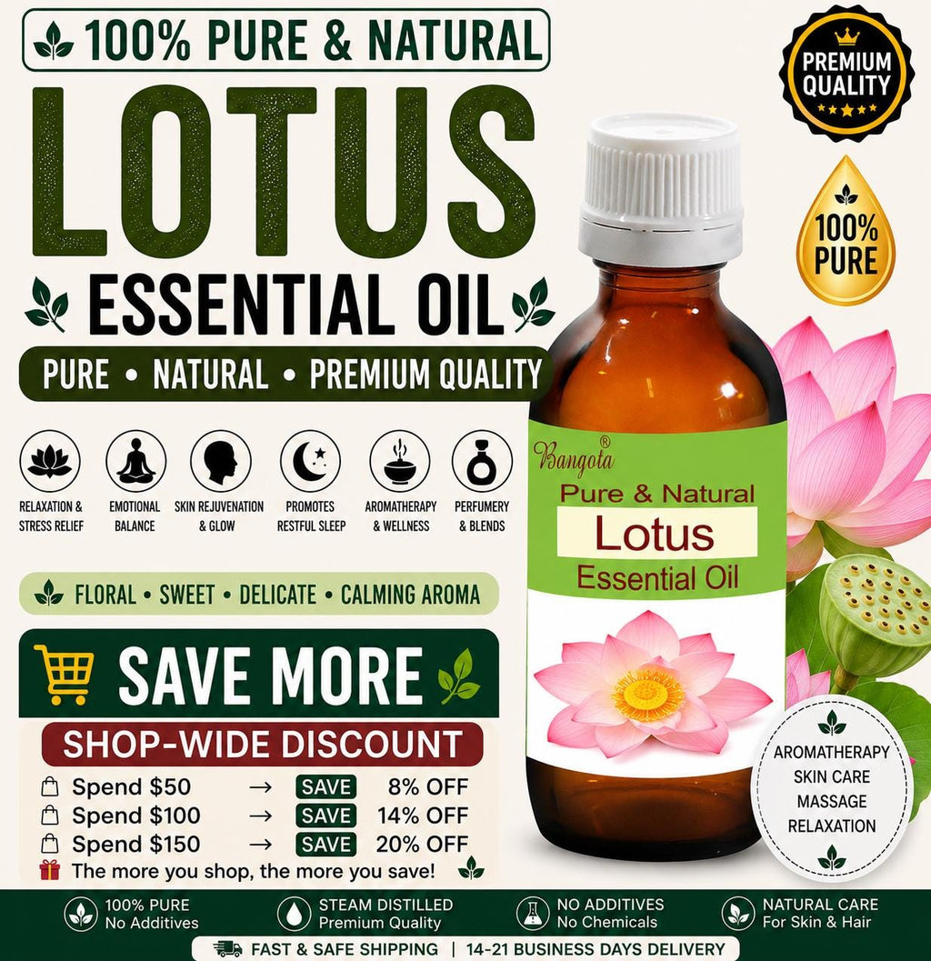 Lotus Essential Oil Pure Natural Sacred Floral Aromatherapy Skincare Diffuser Oil