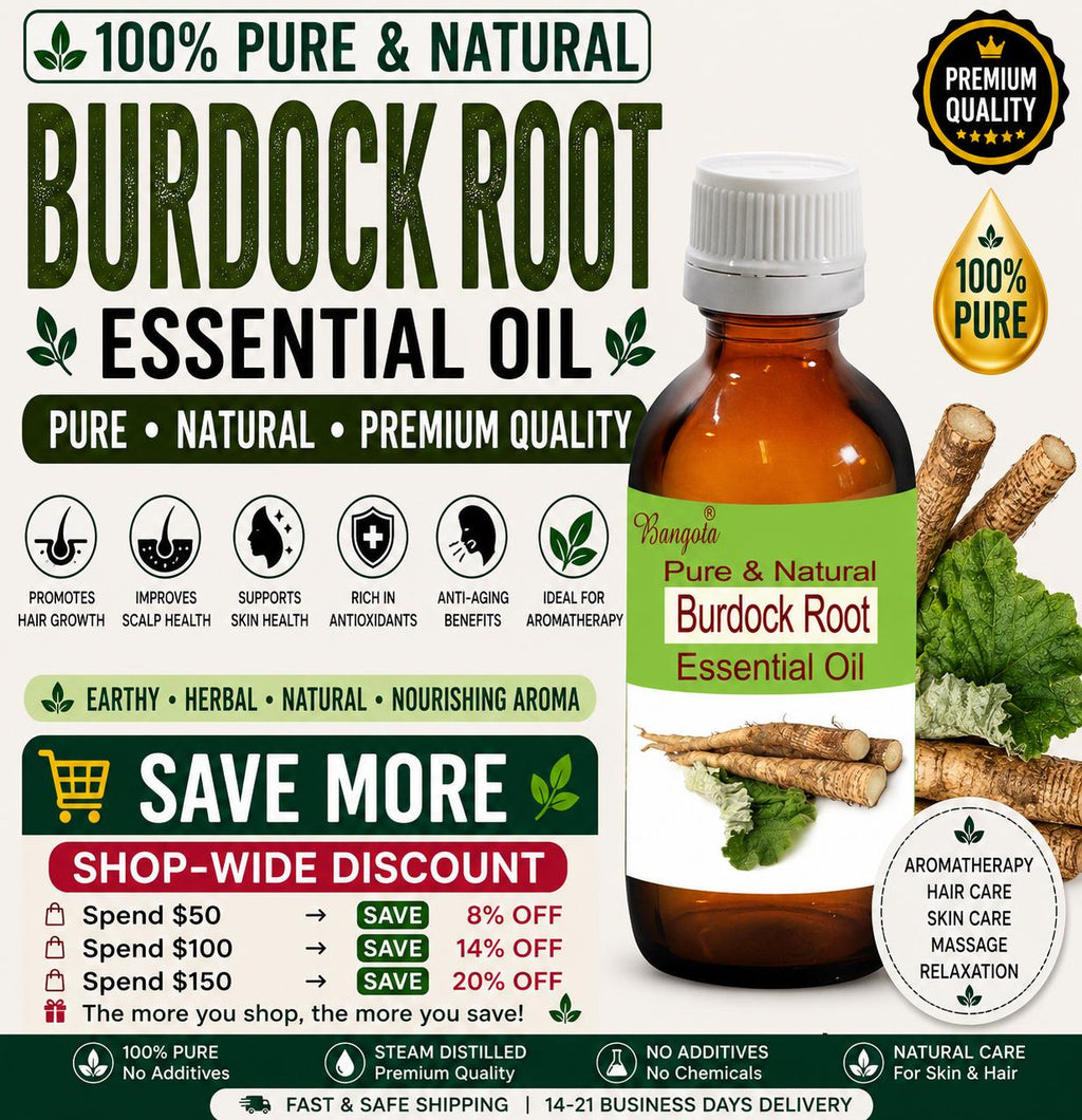 Burdock Root Essential Oil Pure Natural Arctium Lappa Hair Growth Skin Care Aromatherapy