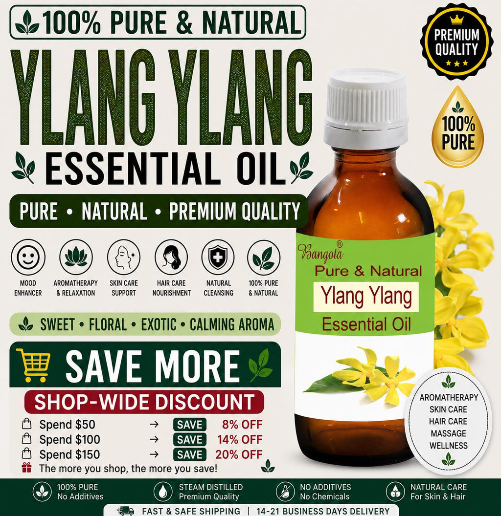 Ylang Ylang Essential Oil Pure Natural Cananga odorata Floral Aromatherapy Skin Hair Diffuser