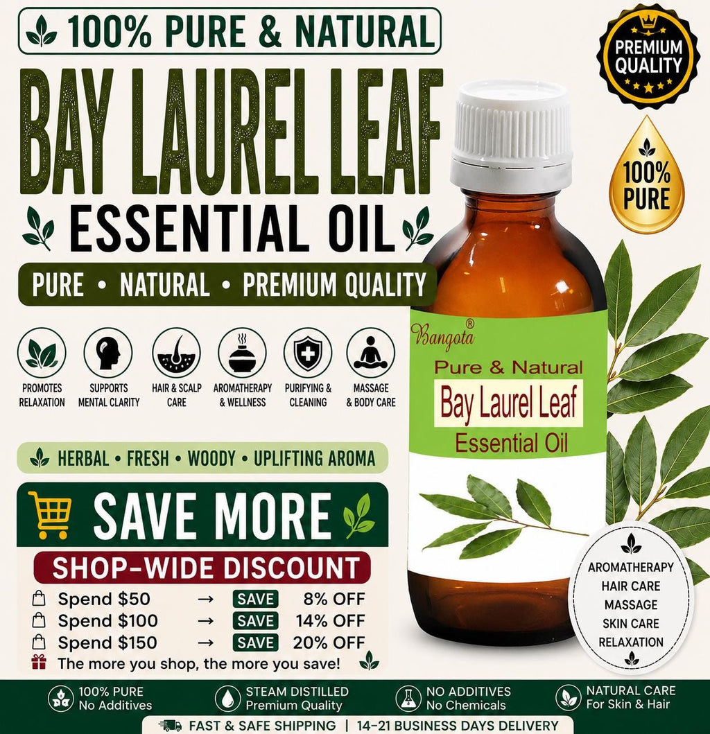 Bay Laurel Leaf Essential Oil Pure Natural Laurus Nobilis Hair Care Aromatherapy