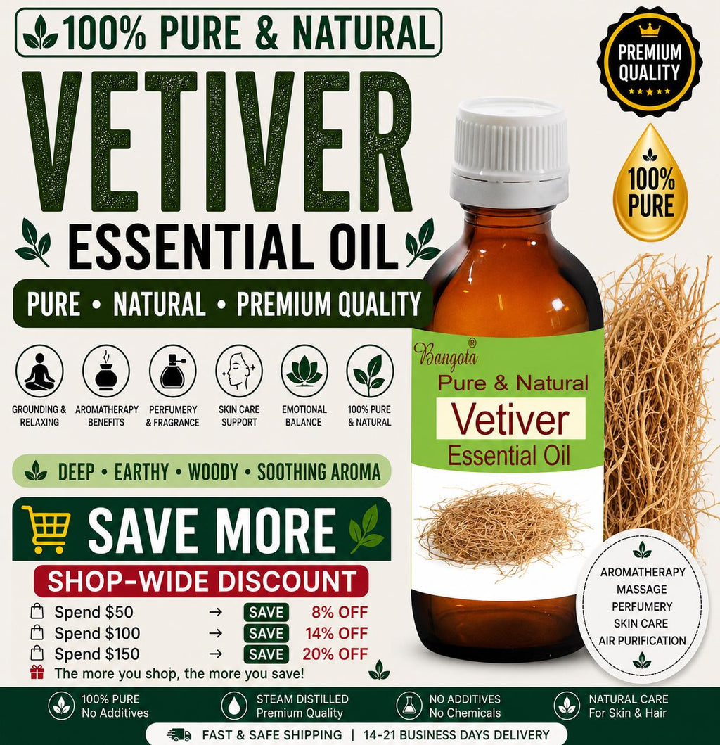 Vetiver Essential Oil Pure Natural Earthy Aromatherapy Perfumery Massage