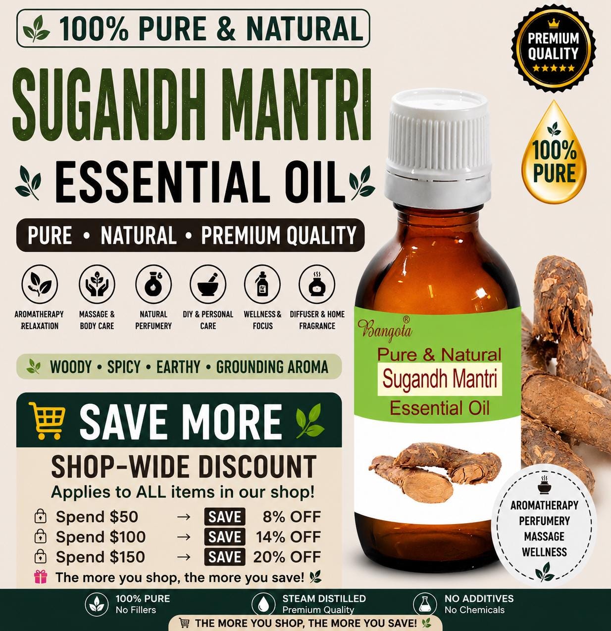 Sugandh Mantri Essential Oil Pure Natural Homalomena Aromatica Aromatherapy Perfumery