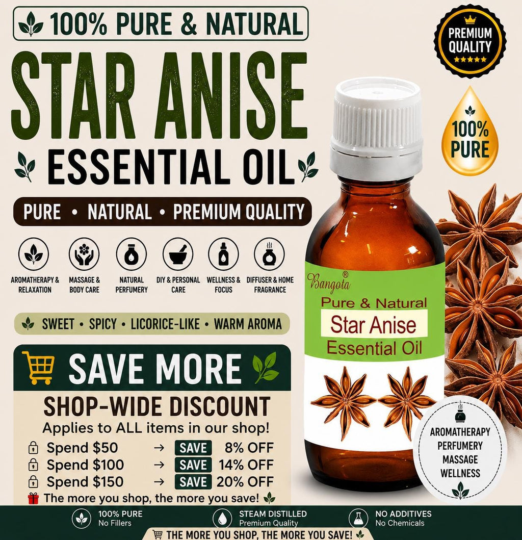 Star Anise Essential Oil Pure Natural Illicium Verum Aromatherapy Perfumery