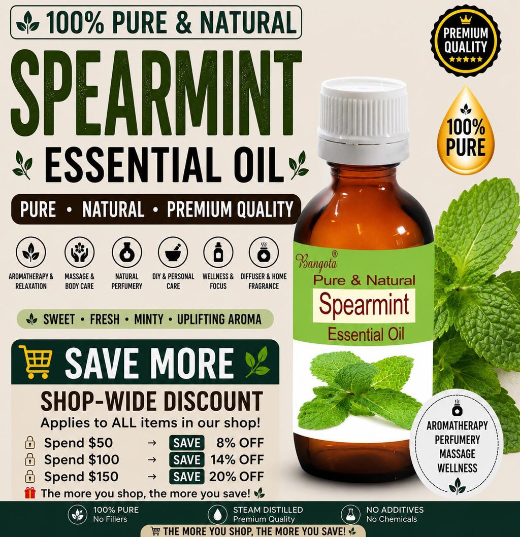 Spearmint Essential Oil Pure Natural Mentha Spicata Aromatherapy Massage Fresh Mint