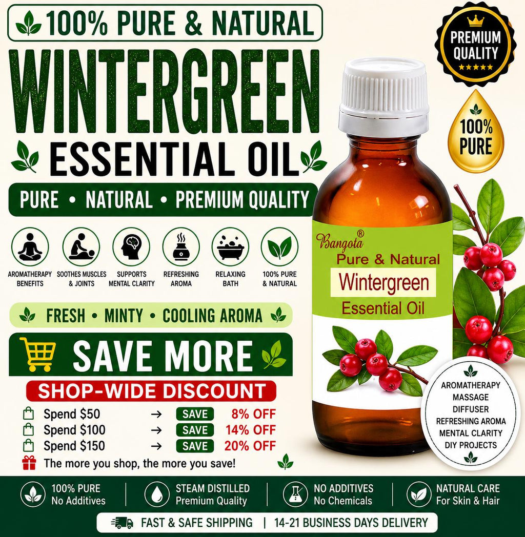 Wintergreen Essential Oil Pure Natural Gaultheria Procumbens Aromatherapy Massage Diffuser Wellness Care