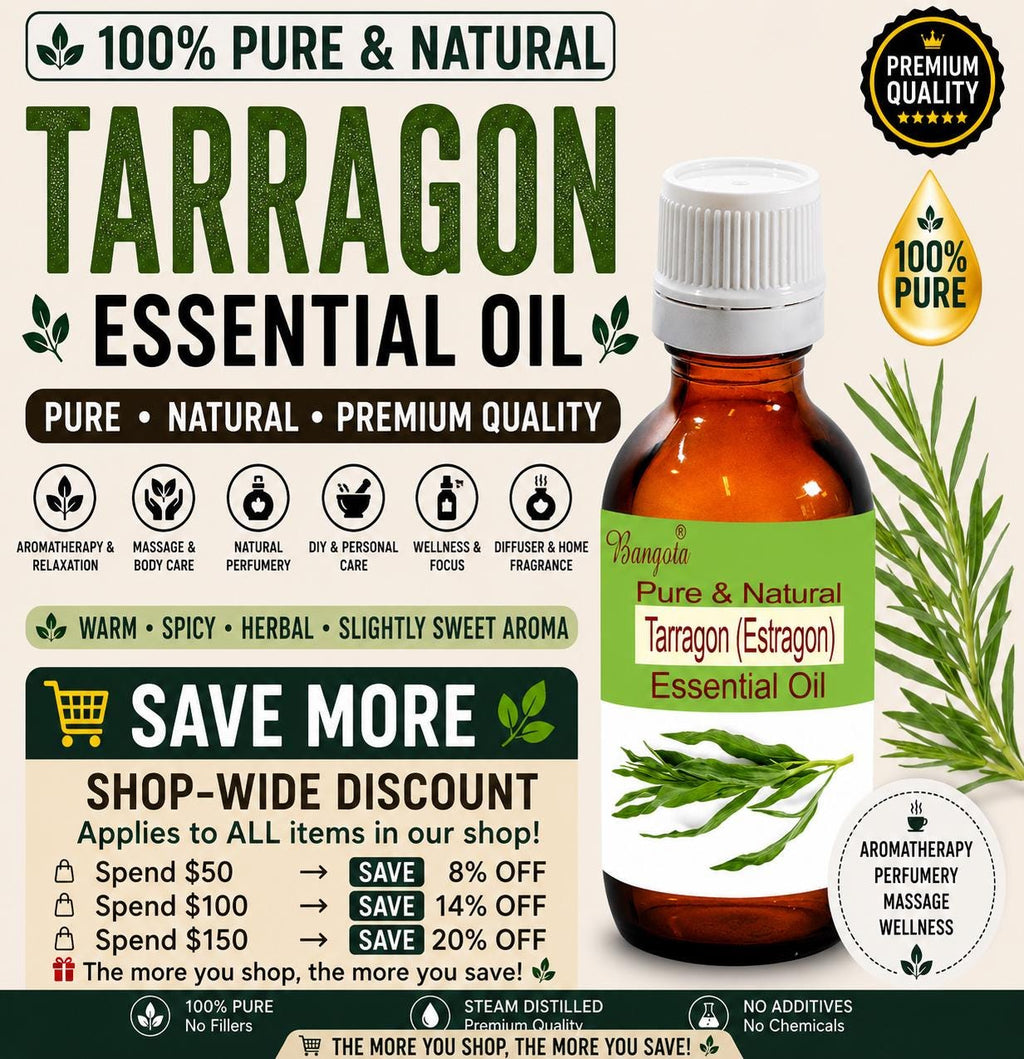 Tarragon Essential Oil Pure Natural Artemisia Dracunculus Aromatherapy Diffuser Massage