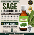 Sage Essential Oil Pure Natural Salvia Officinalis Aromatherapy Massage Diffuser Skincare Wellness