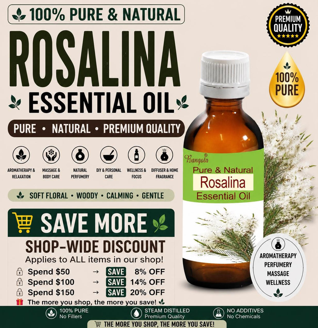 Rosalina Essential Oil Pure Natural Melaleuca Ericifolia Aromatherapy Skincare Massage Diffuser Wellness Blend