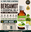 Bergamot Essential Oil Pure Natural Citrus Aurantium Bergamia Aromatherapy Diffuser Massage