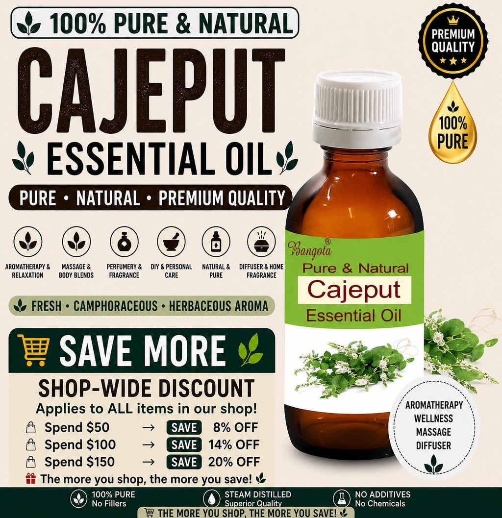 Cajeput Essential Oil Pure Natural Refreshing Aromatherapy Diffuser Massage Steam Distilled