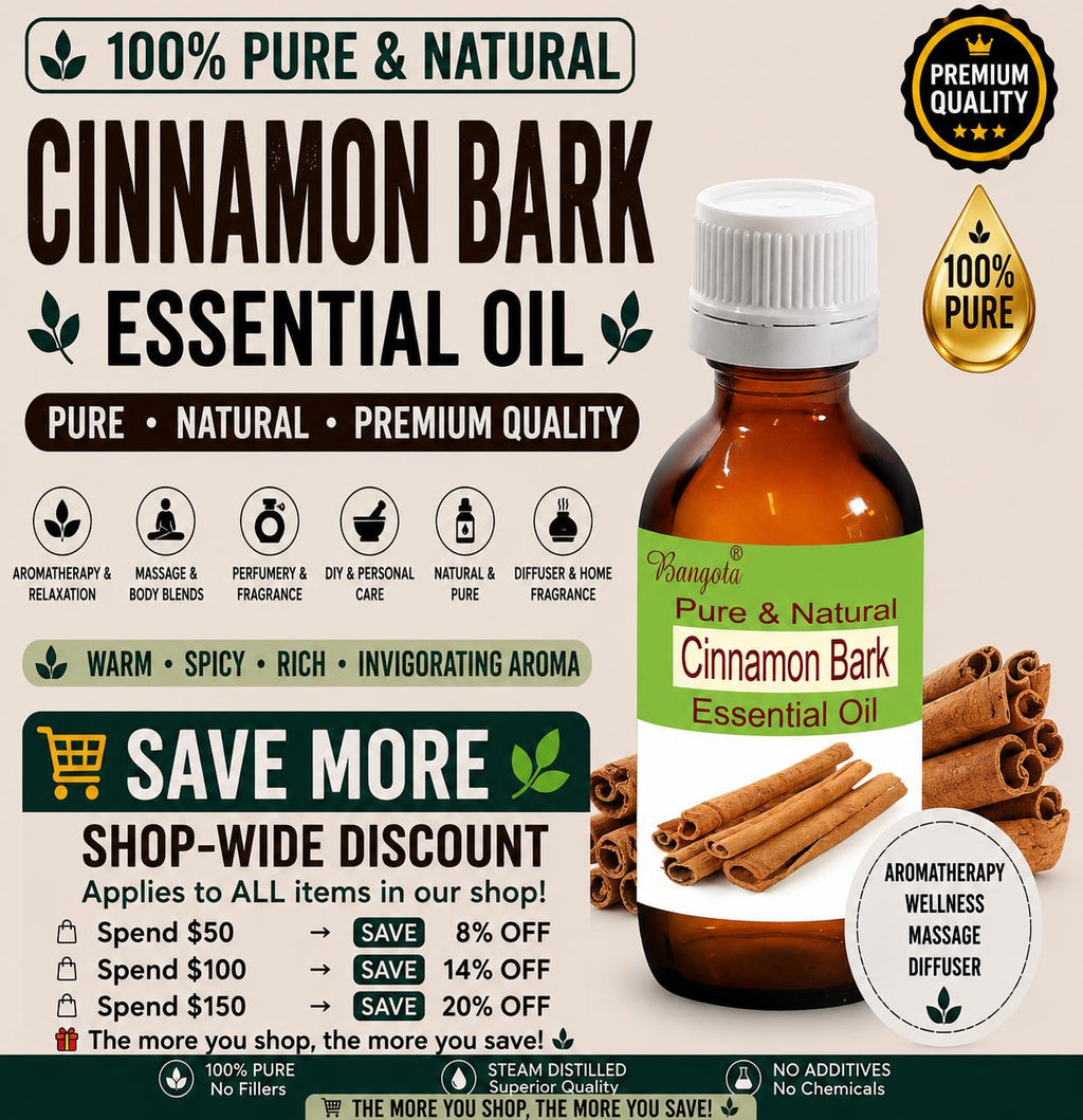 Cinnamon Bark Essential Oil Pure Natural Aromatherapy Spicy Warming Wellness Massage Diffuser