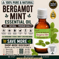 Bergamot Mint Essential Oil Pure Natural Mentha Citrata Refreshing Aromatherapy Diffuser Massage