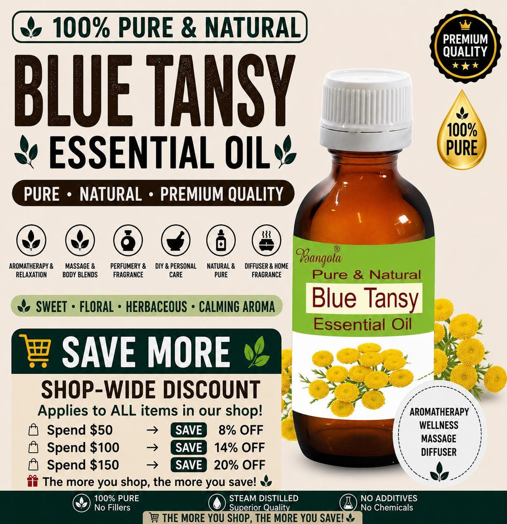 Blue Tansy Essential Oil Pure Natural Tanacetum Annuum Calming Aromatherapy Diffuser
