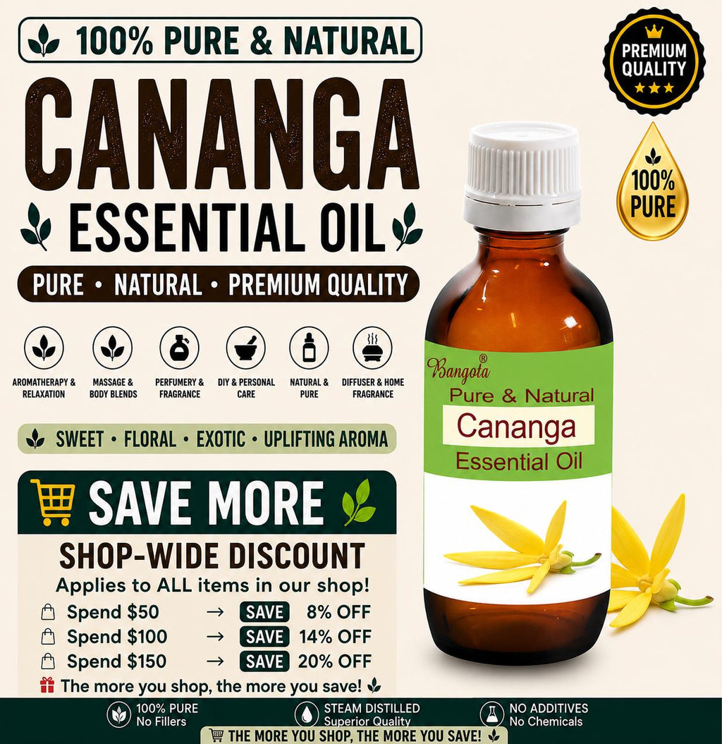 Cananga Essential Oil Pure Natural Floral Aromatherapy Diffuser Massage Perfume Relaxation