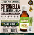 Citronella Essential Oil Pure Natural Cymbopogon winterianus Aromatherapy Diffuser Massage Perfumery Soap Making Fragrance